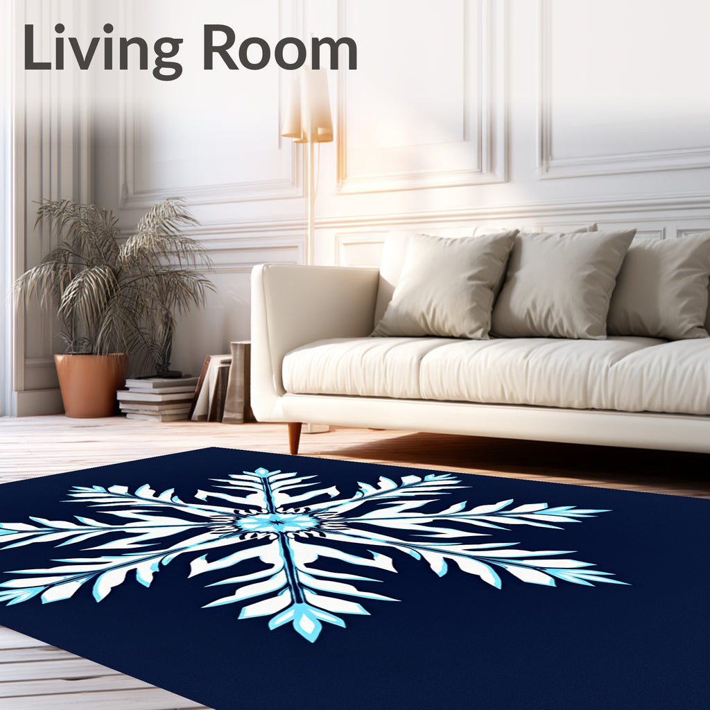 Azure Snowflake Starburst Rug