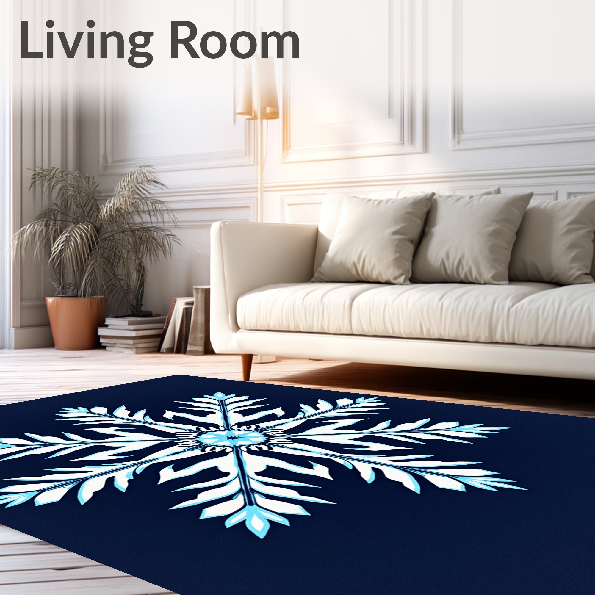 Azure Snowflake Starburst Rug