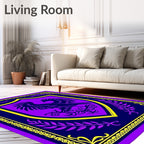Royal Purple Blue Bird Crest Rug