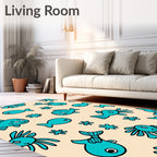 Whimsical Turquoise Ocean Critters Rug