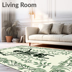 Black Skeleton Botanical Border Rug
