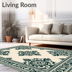 Classic Emerald Medallion Border Rug