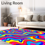 Vibrant Retro Swirl Multi Color Rug