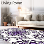 Vintage Lavender Mandala Art Rug