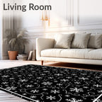 White Snowflake Swirl Whimsy Rug
