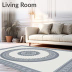 Classic Blue Medallion Mandala Frame Rug