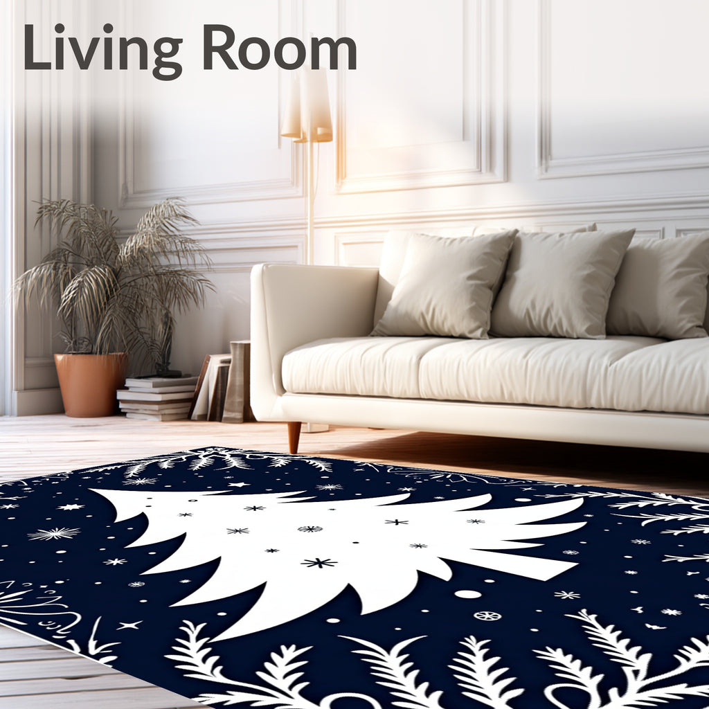 Winter Snowflake Christmas Tree Garden Rug