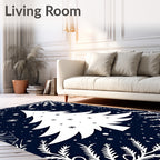 Winter Snowflake Christmas Tree Garden Rug