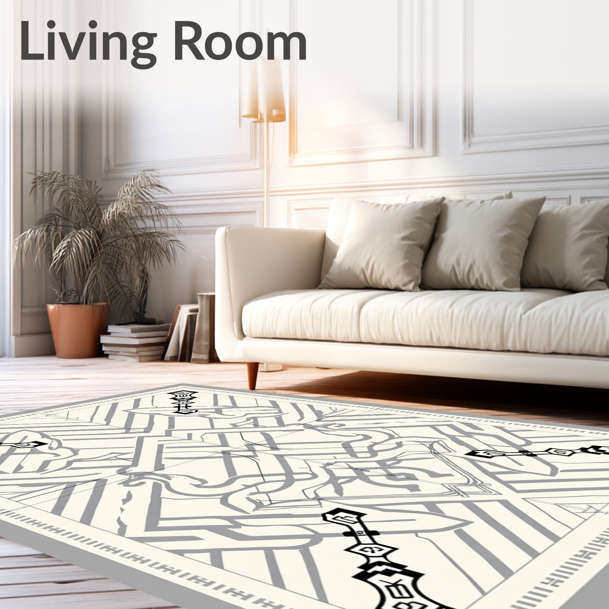 Art Deco Gray Abstract Symmetry Rug