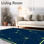 Celestial lime abstract star cluster Rug