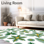 Green Yellow Fern Abstract Rug
