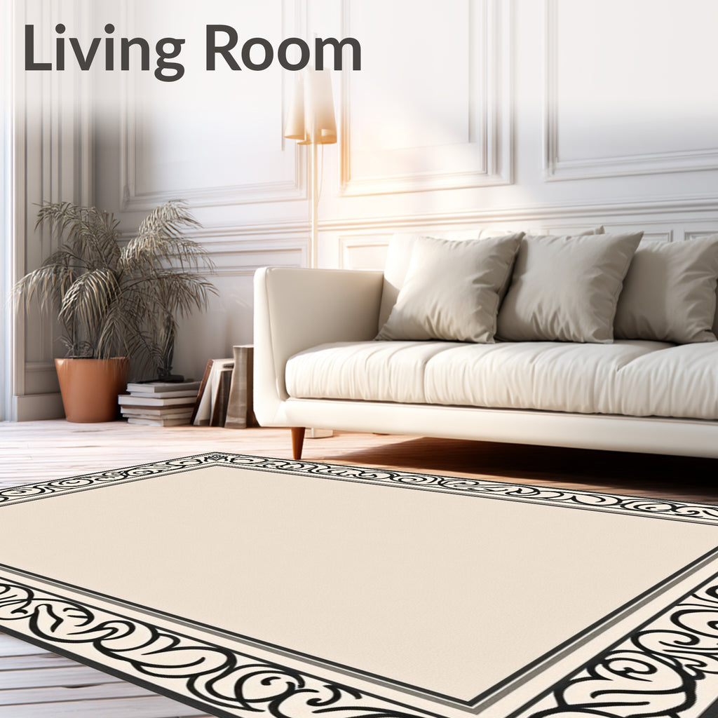Classic Ivory Scroll Border Rug
