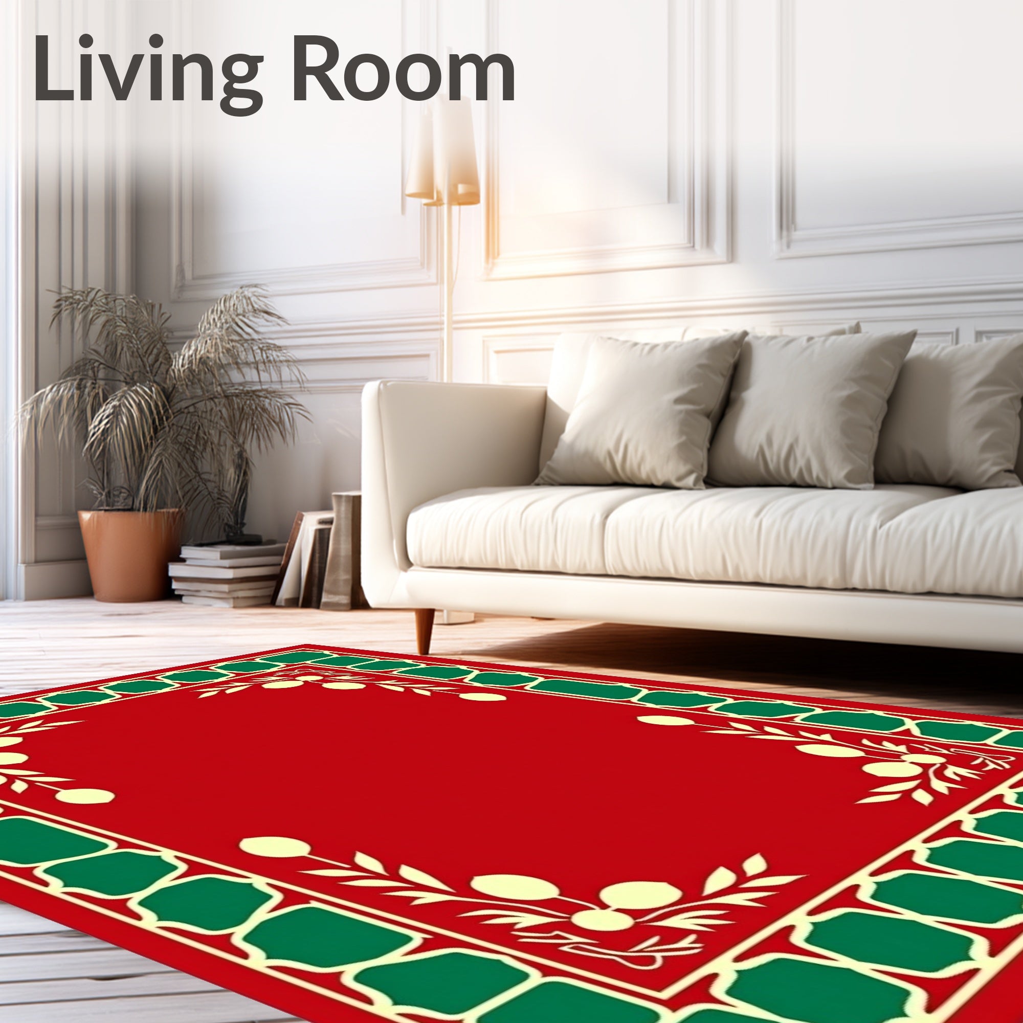 Crimson Garden Border Fruit and Leaf Rug