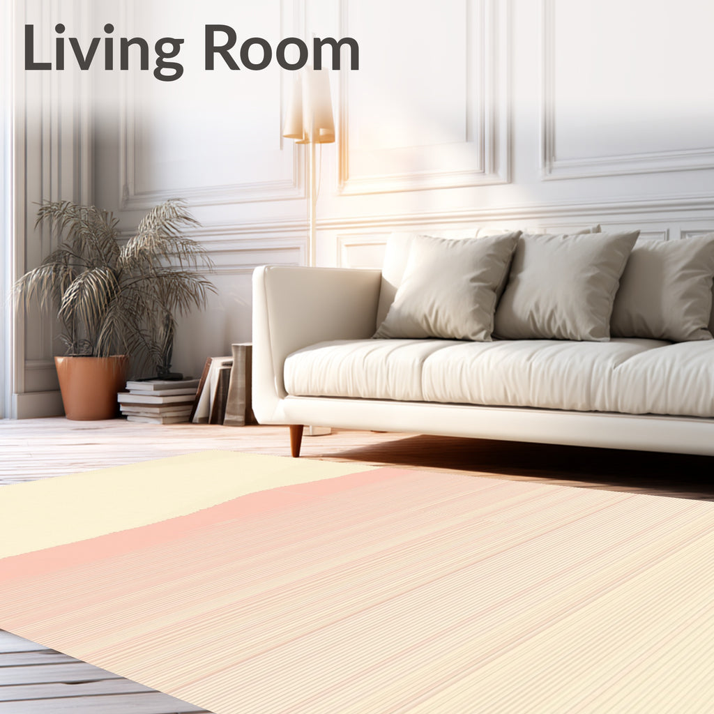 Retro Pink Horizon Stripe Rug