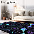Vibrant Cosmic Planets Swirling Nebula Rug