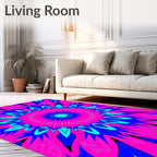 Vibrant Neon Floral Burst Rug