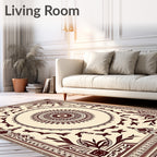 Deep Burgundy Classic Floral Medallion Rug