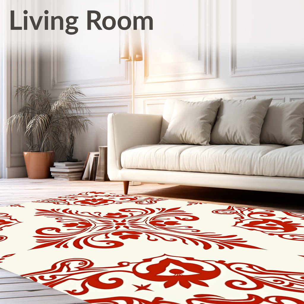 Scarlet Vine Arabesque Flourish Rug