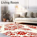 Scarlet Vine Arabesque Flourish Rug