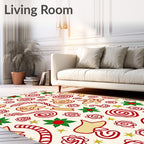 Festive Red White Gold Treat Medley Rug