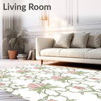 Art Nouveau Pink Floral Trellis Rug