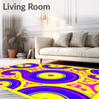 Retro Pink Blue Yellow Vinyl Record Rug