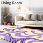 Lavender Cream Swirl Fluid Rug