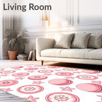Sweet Pink Macaron Flower Cluster Rug
