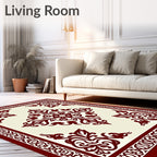 Crimson Flourish Central Medallion Rug