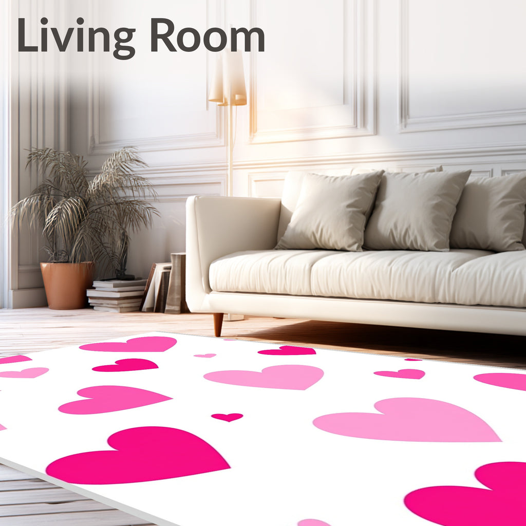Pink Hearts Scatter Rug