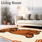 Cute Brown Dachshund Puppy Portrait Rug