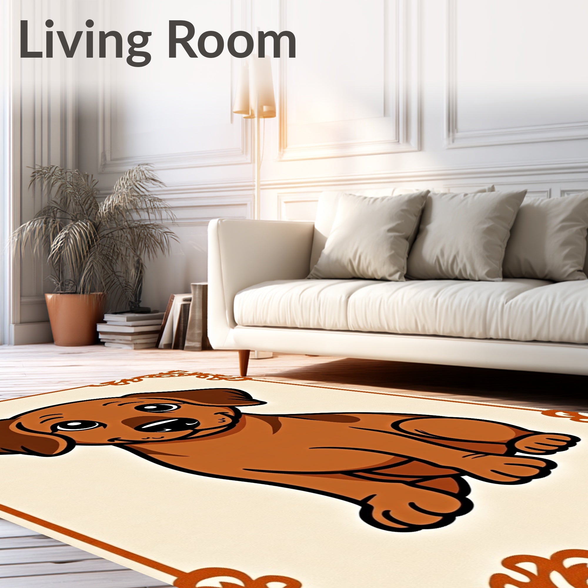 Cute Brown Dachshund Puppy Portrait Rug