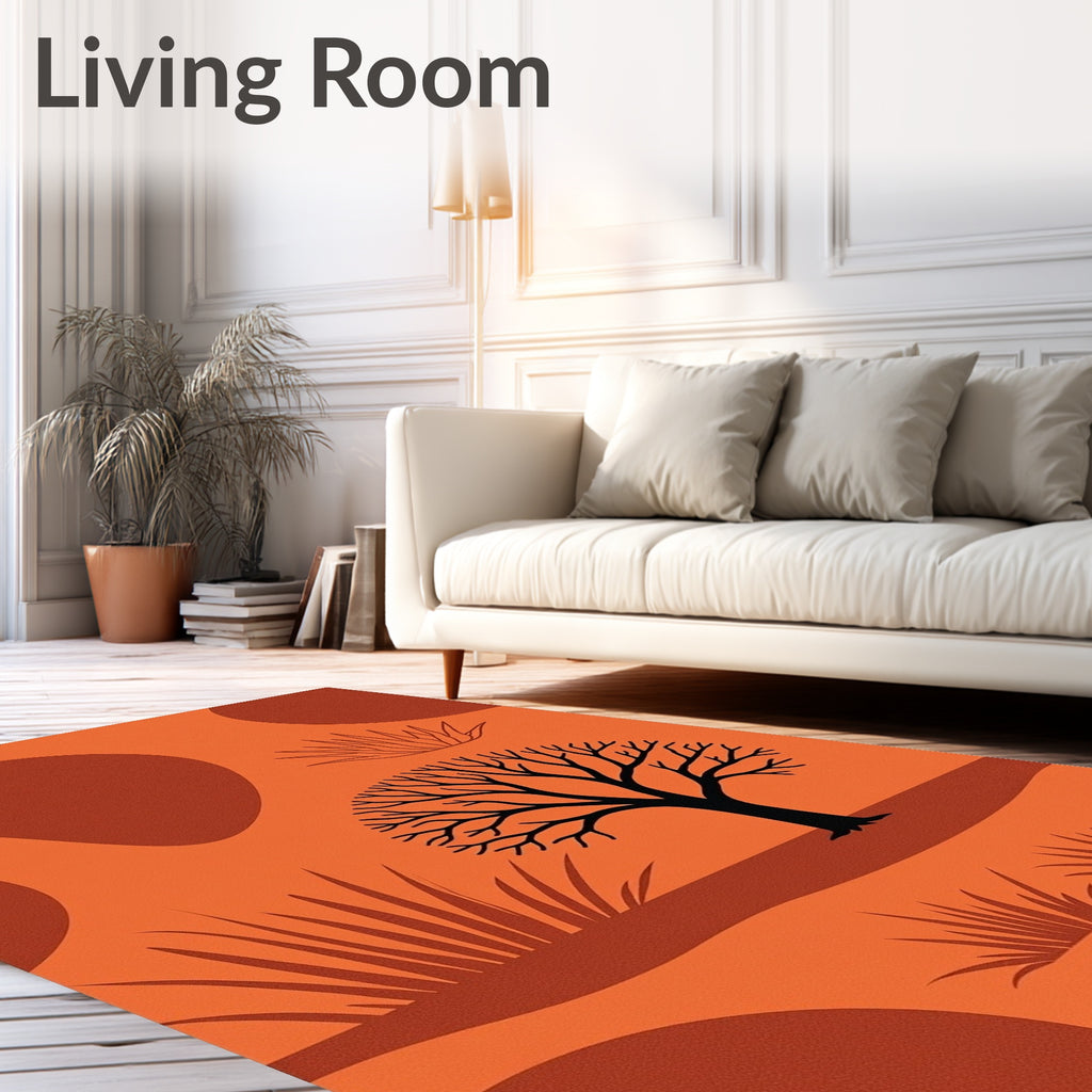 Earth Tone Savanna Tree Landscape Rug