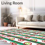 Verdant Red Swirl Stripe Rug