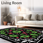 Tropical Fern and Orchid Garden Rug