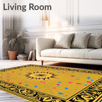 Golden Exploding Star Confetti Rug