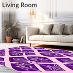 Deep Purple Art Deco Fan Rug