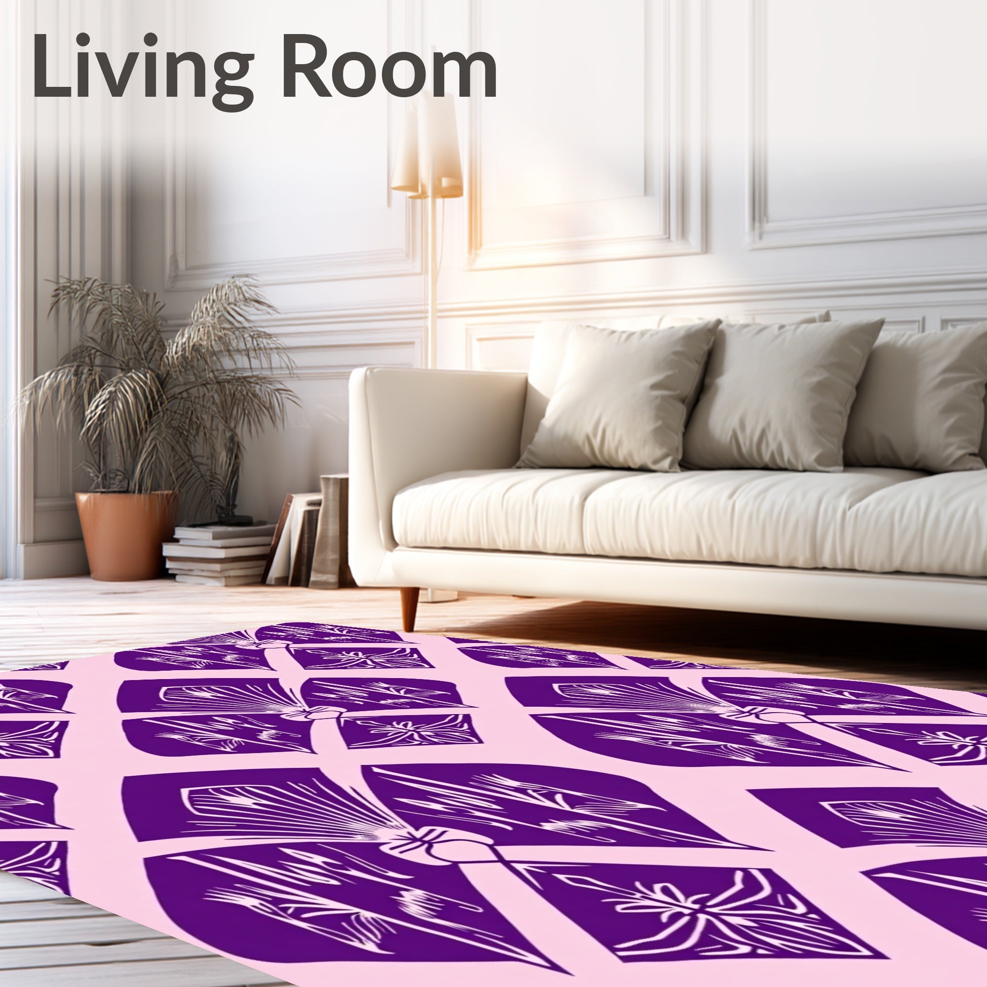 Deep Purple Art Deco Fan Rug