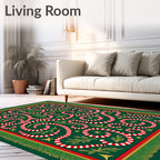 Emerald Green Candy Cane Swirls Rug