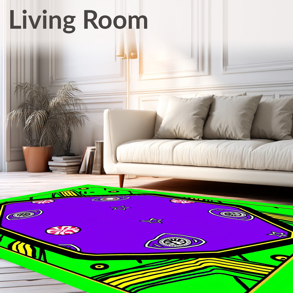 Vibrant Purple Eye Star Candy Rug