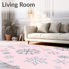 Pink Winter Snowflake Arrangement Rug