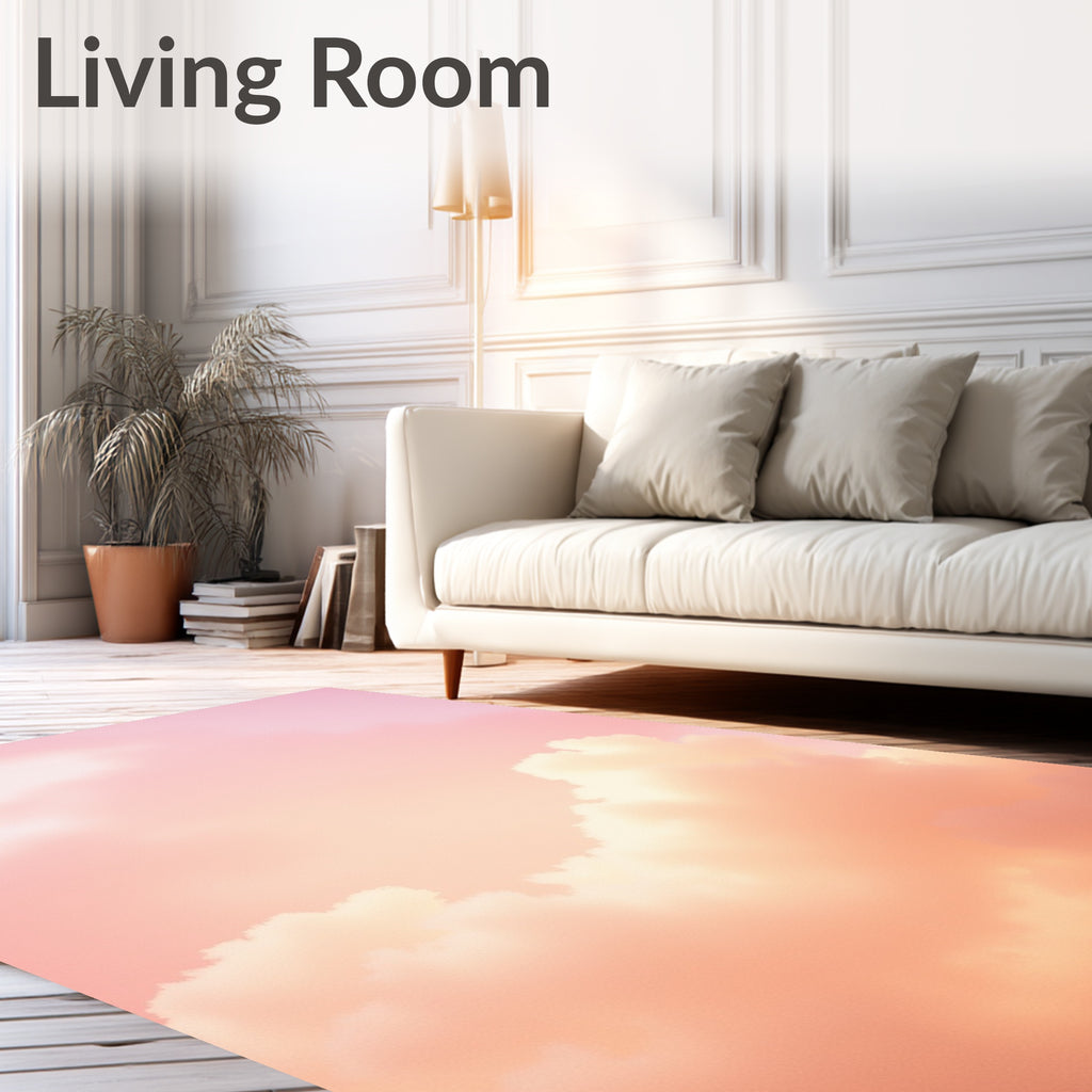 Dreamy Peach Cloudscape Sky Rug