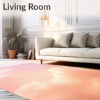 Dreamy Peach Cloudscape Sky Rug