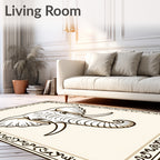 Bold Elephant Head with Ornate Border Rug