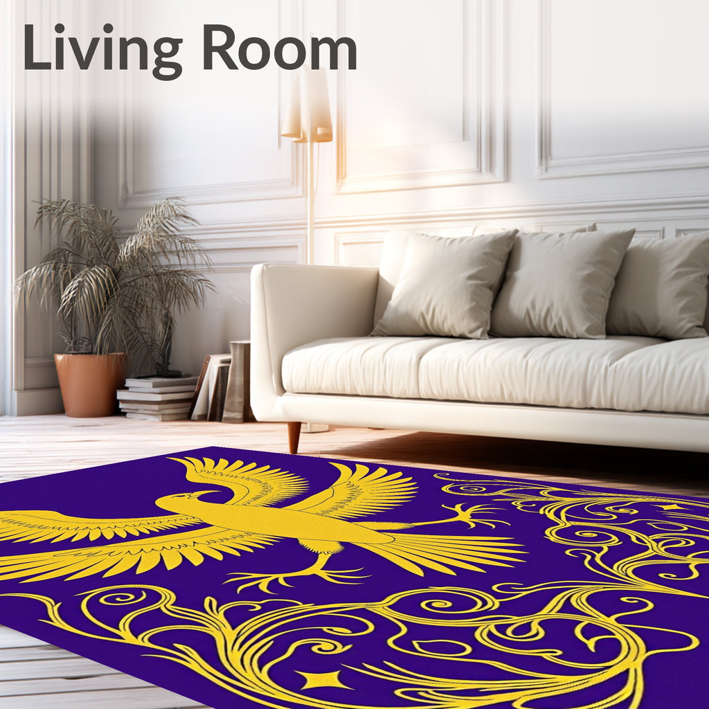 Golden Eagle Purple Floral Accents Rug