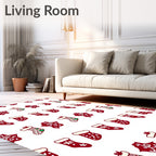 Red And White Christmas Stocking Medley Rug