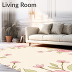 Vintage Rose Botanical Garden Arrangement Rug