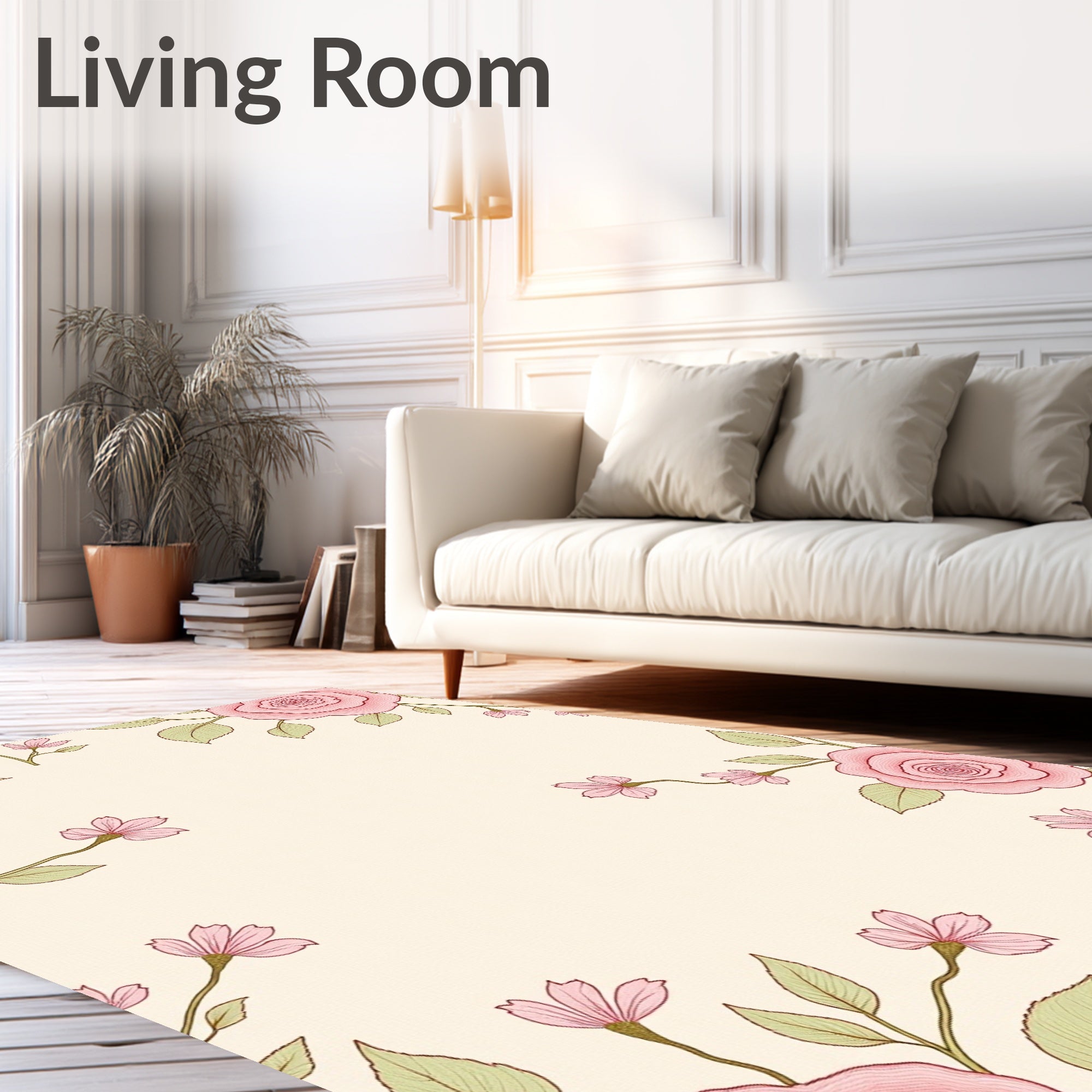 Vintage Rose Botanical Garden Arrangement Rug