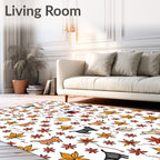 Autumn Leaves and Whimsical Cats Rug