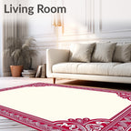 Crimson Classic Ornamental Corner Scroll Rug